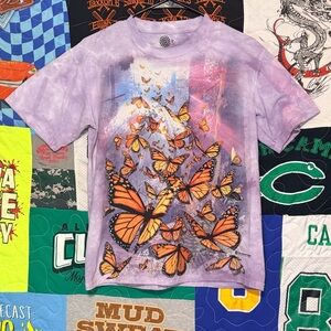 The Mountain Purple Butterfly Tee | Tie-Dye Graphic